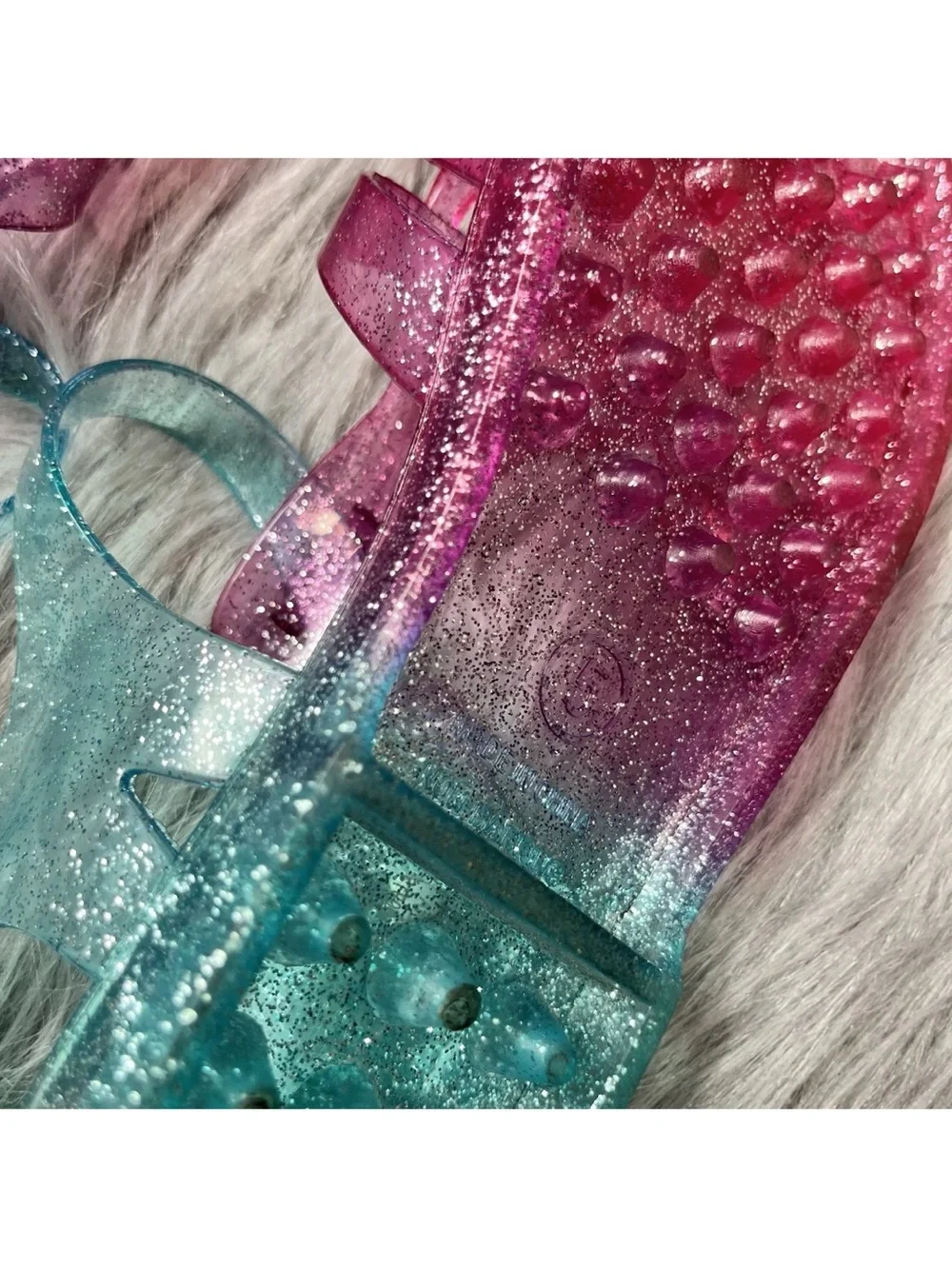 The Children’s Place Ombre Glitter Pink Jelly Sandals Girls Size 5